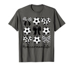 Coquette Bow Soccer Mom Life Game T-Shirt - Aesthetic Graphic Men Women