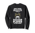 Soccer Player His Mom Messy Bun Soccer Sweatshirt - Trendy Graphic Unisex