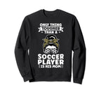 Soccer Player His Mom Messy Bun Soccer Sweatshirt - Trendy Graphic Unisex