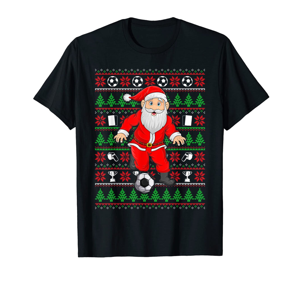 Ugly Santa Playing Soccer T-Shirt - Trendy Graphic Unisex