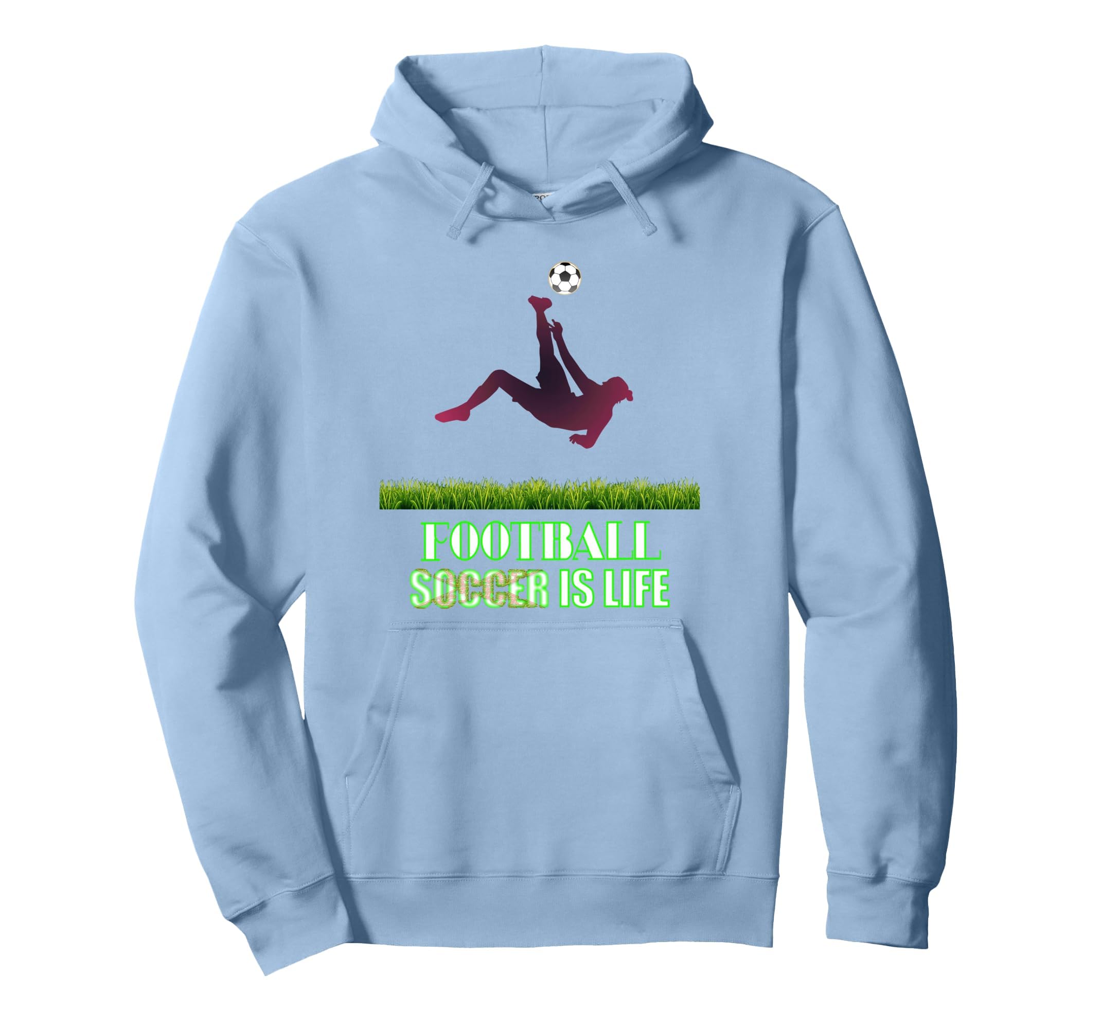 Soccer Is Life Bold Modern Hoodie - Fun Novelty Design for Adults