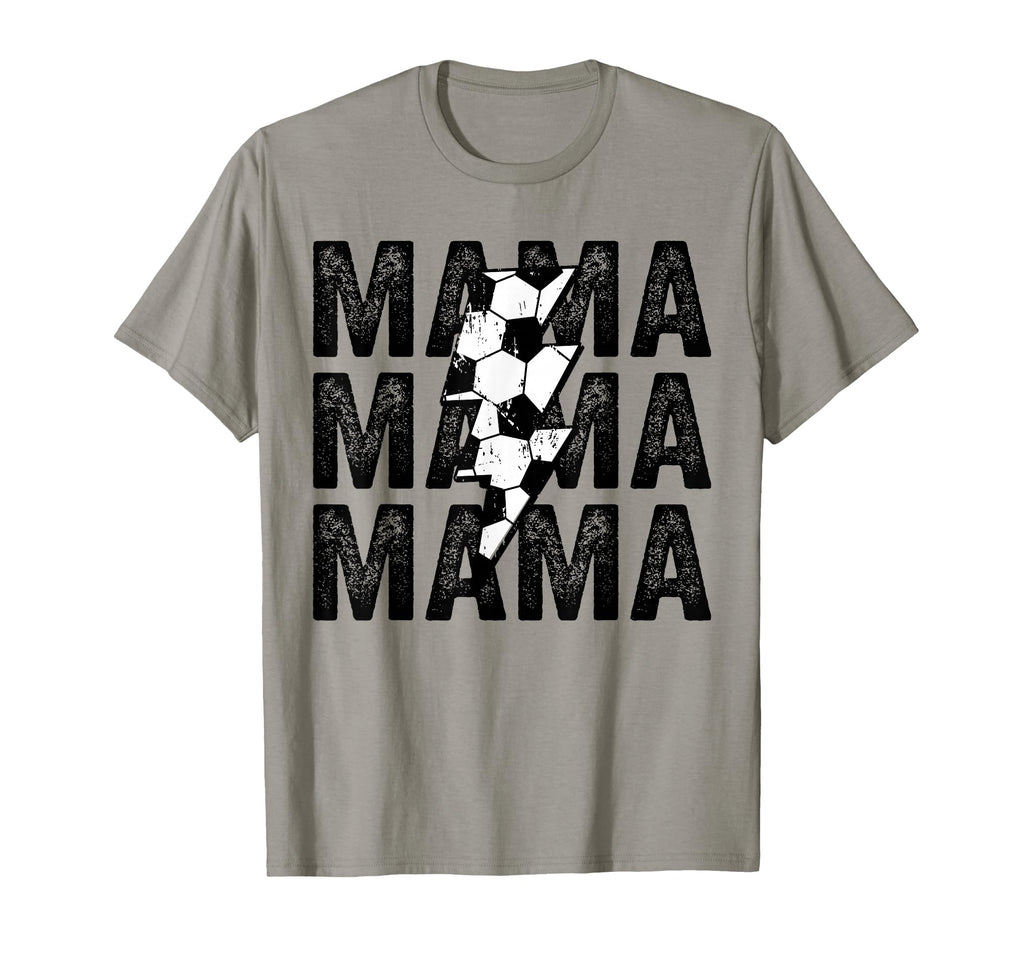 Soccer Mama Distressed Lightning T-Shirt - Minimalist Print for Adults