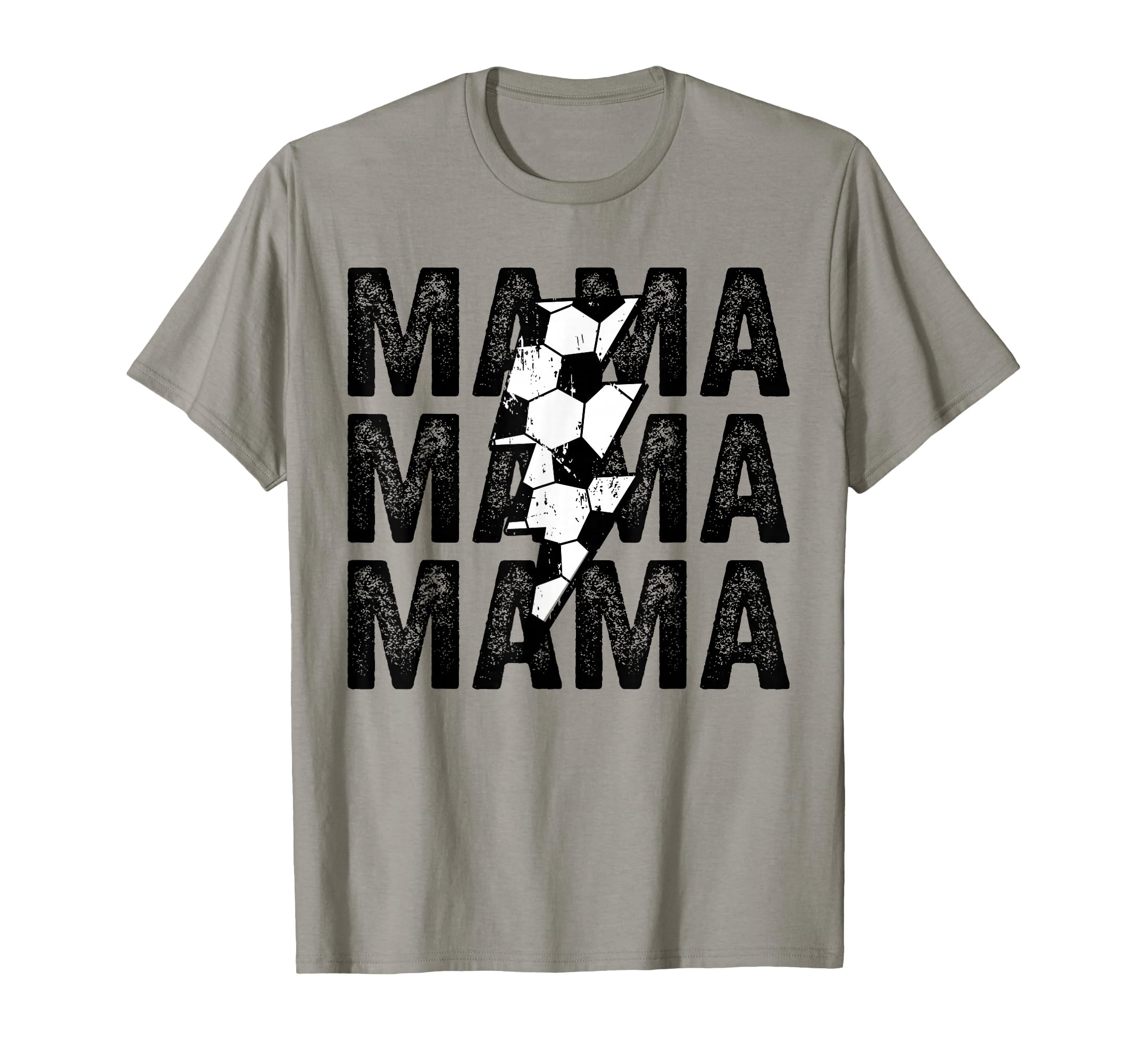Soccer Mama Distressed Lightning T-Shirt - Minimalist Print for Adults