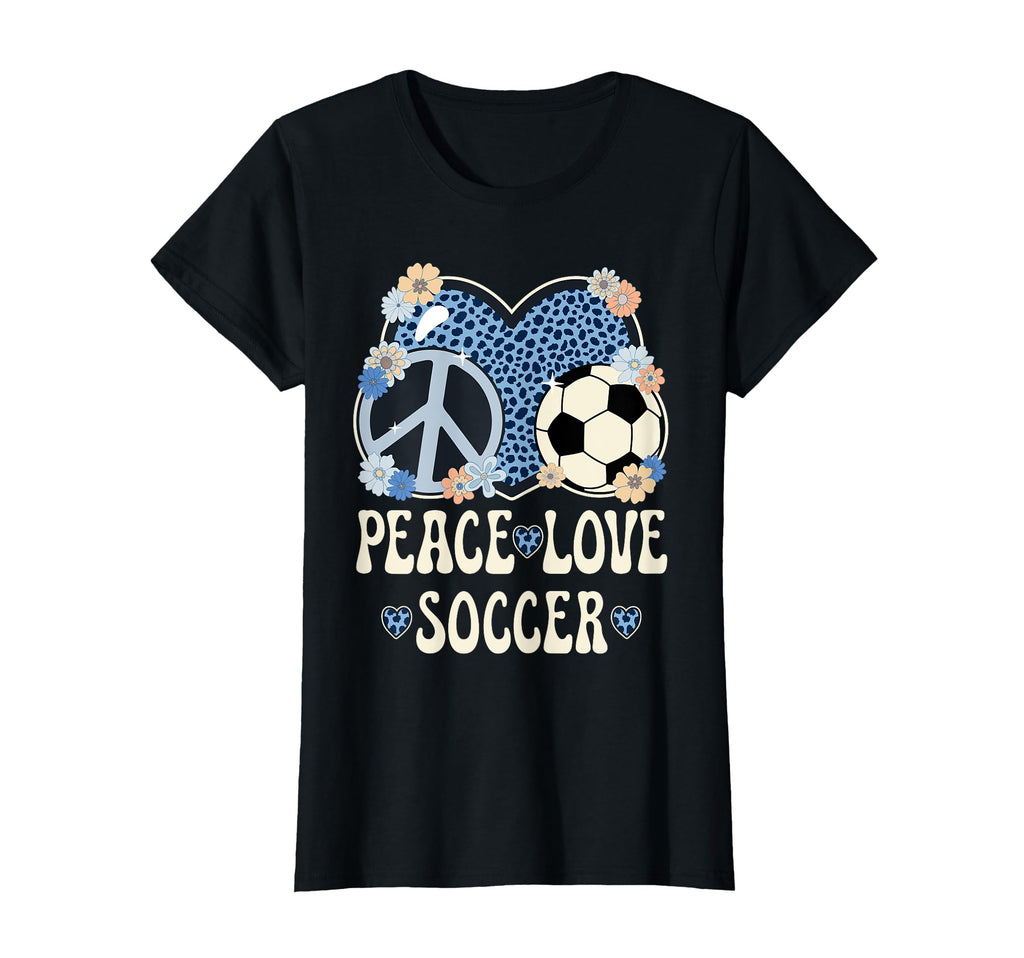 Peace Love Soccer Lover Outfit T-Shirt - Minimalist Print Men Women