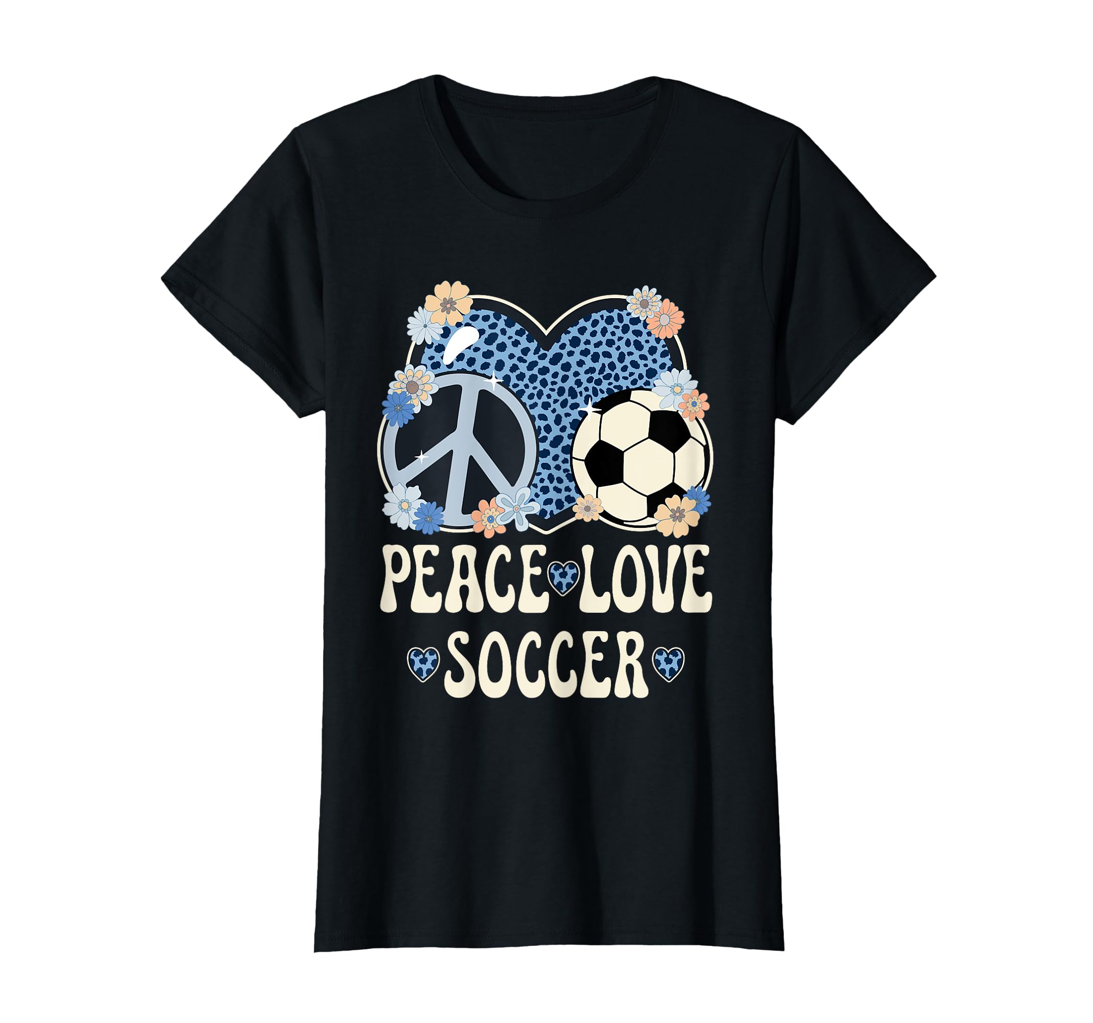 Peace Love Soccer Lover Outfit T-Shirt - Minimalist Print Men Women
