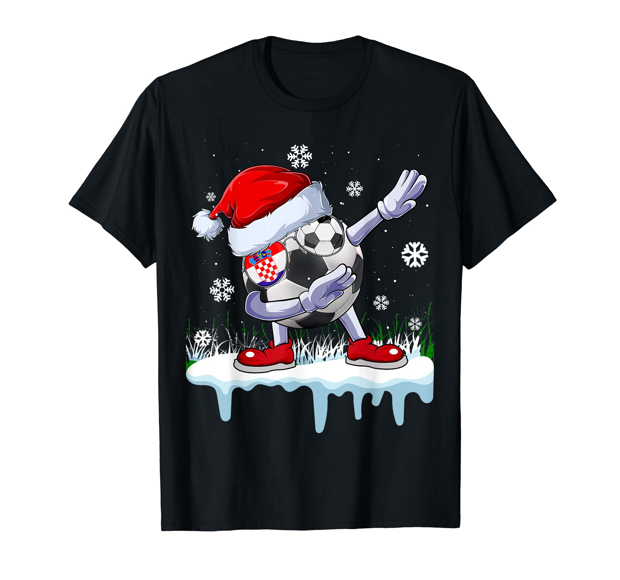 Funny Santa Soccer Dabbing Ugly T-Shirt - Graphic Print for Adults