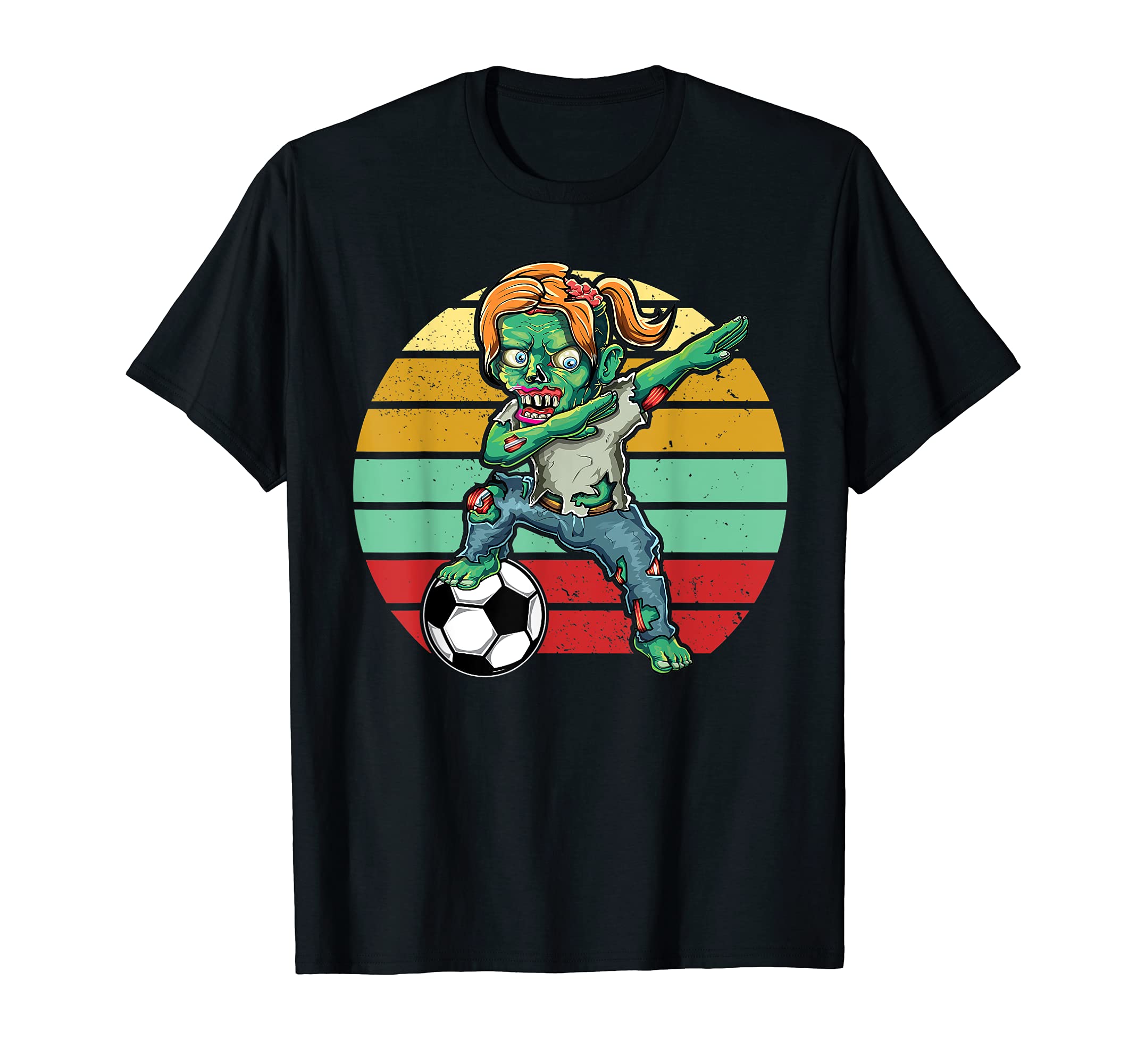 Female Zombie Halloween Soccer Lover T-Shirt - Streetwear Style Men Women