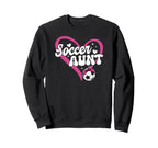 Soccer Aunt Heart Aunt Soccer Sweatshirt - Minimalist Print Men Women