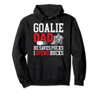 Funny Hockey Goalie Dad Ice Hockey Hoodie - Custom Art Print for Adults