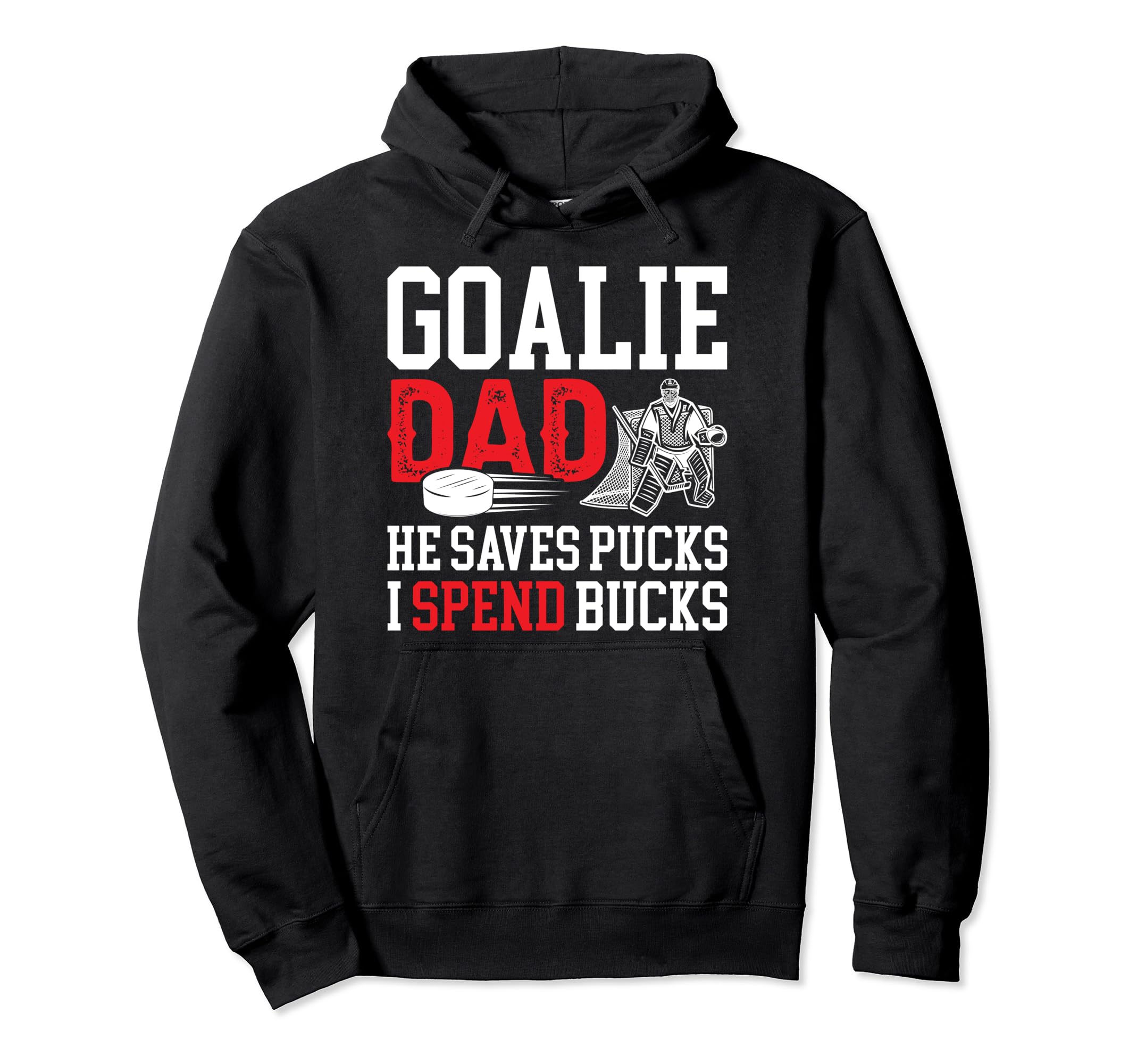 Funny Hockey Goalie Dad Ice Hockey Hoodie - Custom Art Print for Adults