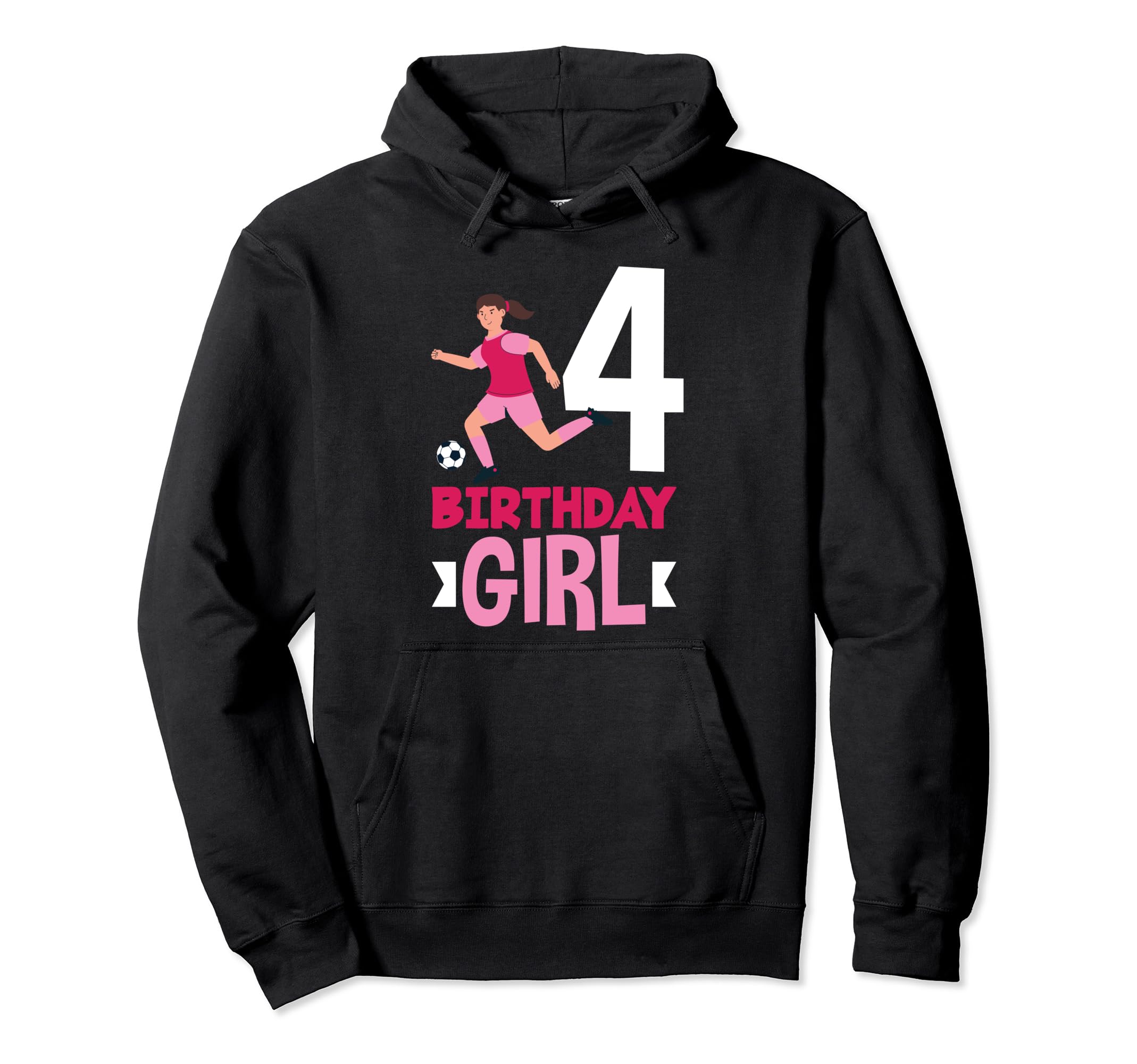 4Th Birthday 4 Years Soccer Football Hoodie - Minimalist Print for Adults