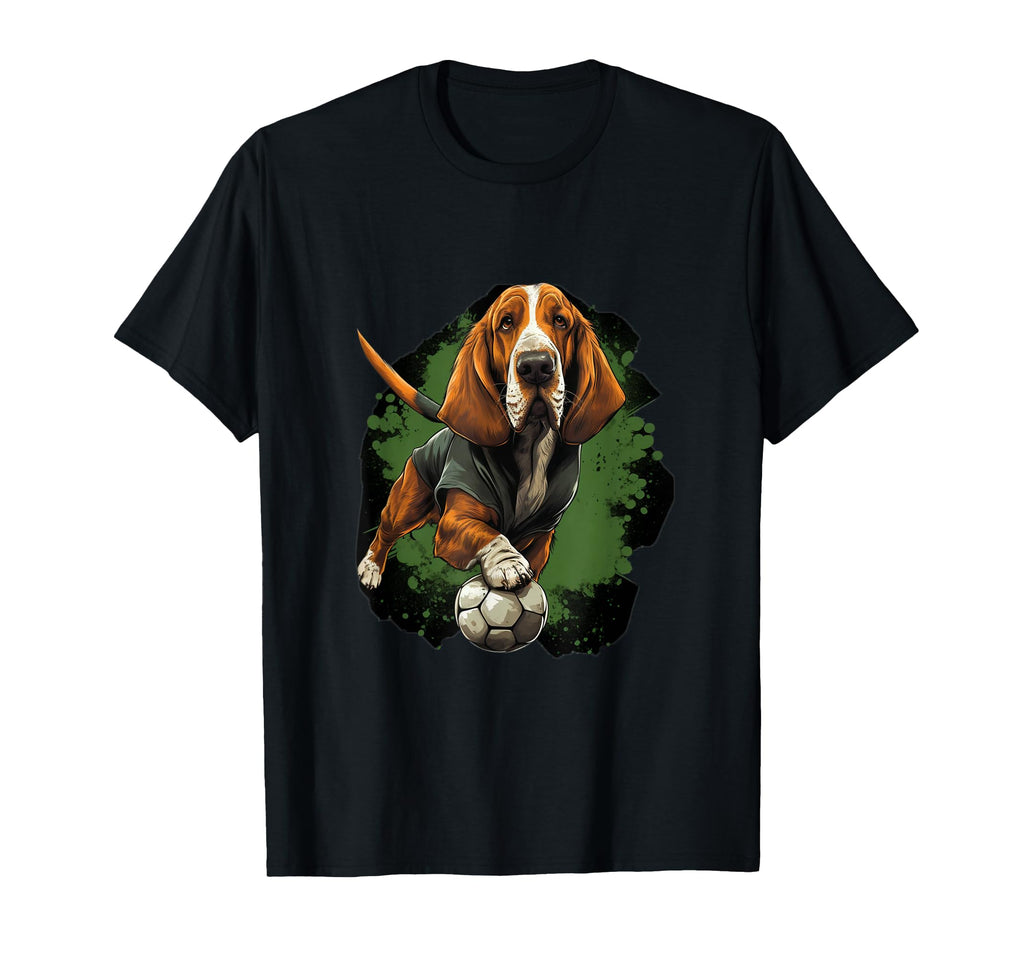 Basset Hound Soccer Basset Hound T-Shirt - Custom Art Print Unisex