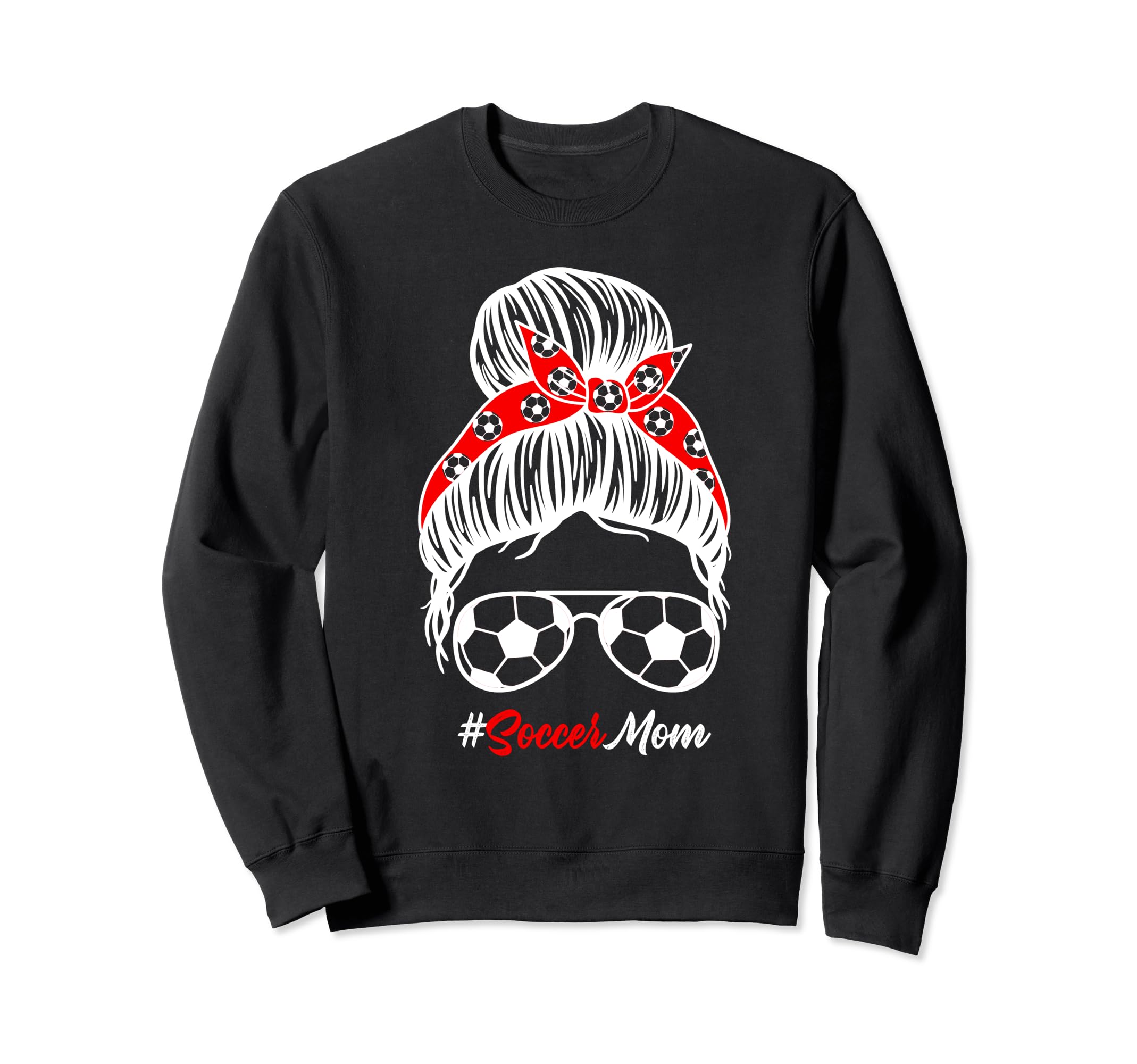 Soccer Mom Messy Bun Hair Soccer Sweatshirt - Streetwear Style for Adults
