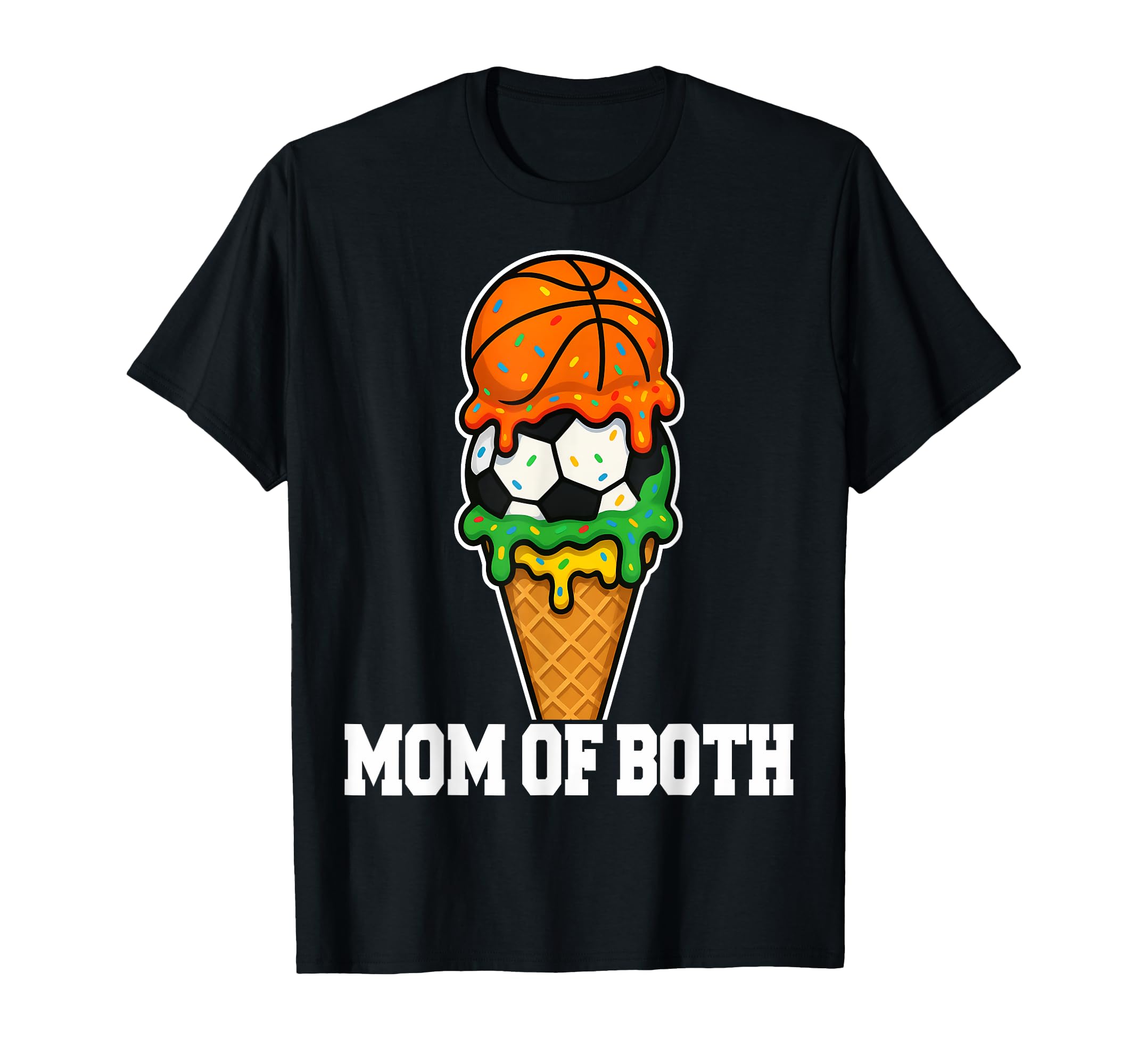 Basketball Soccer Mom Ice Cream Drip Summer T-Shirt - Graphic Print Unisex