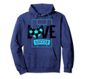 Love Soccer Funny Hearty Soccer Hoodie - Casual Everyday Wear Men Women