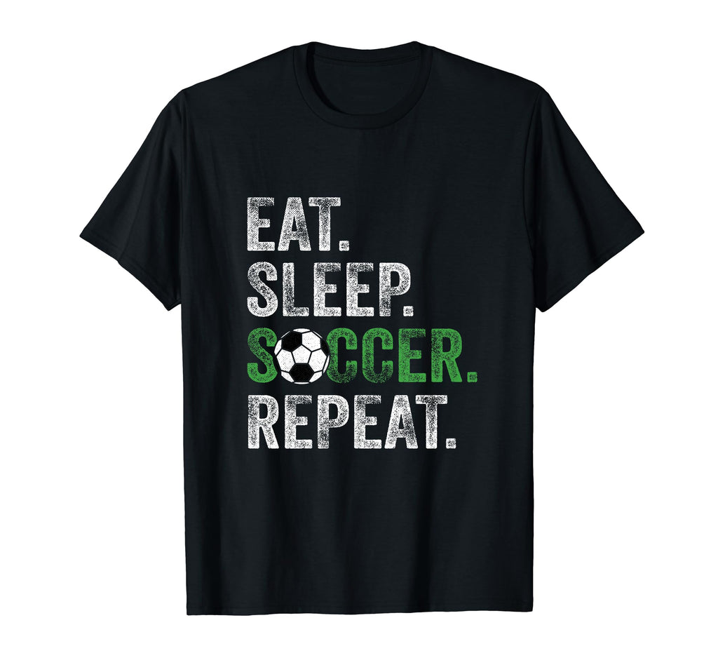 Eat Sleep Soccer Repeat Sport T-Shirt - Custom Art Print Unisex