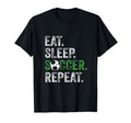 Eat Sleep Soccer Repeat Sport T-Shirt - Custom Art Print Unisex
