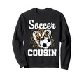Soccer Cousin Leopard Heart Soccer Fan Hoodie - Custom Art Print for Adults