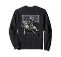 Funny Tabby Cat Soccer Bicycle Kick Sweatshirt - Aesthetic Graphic Unisex