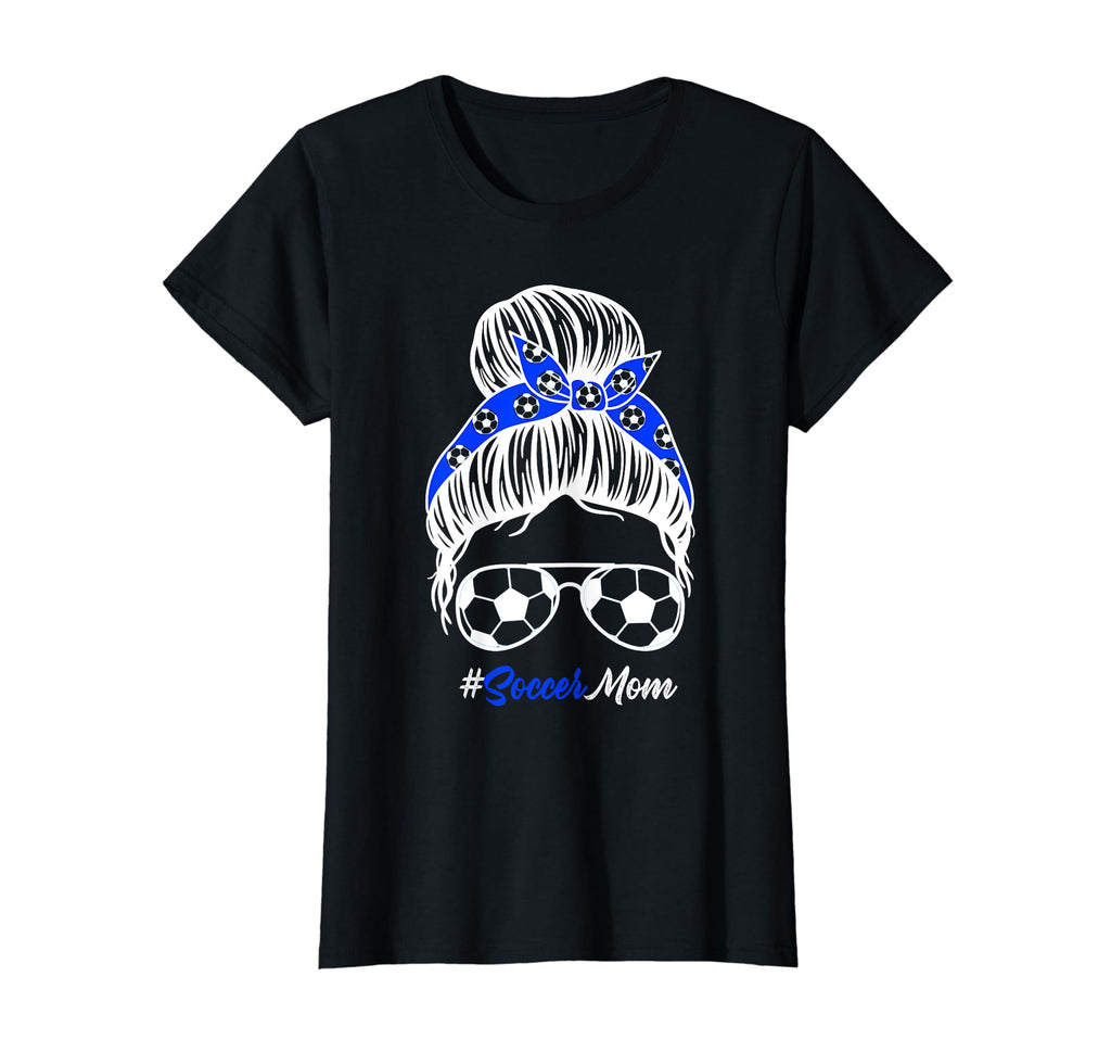 Soccer Mom Messy Bun Hair Soccer T-Shirt - Minimalist Print Unisex