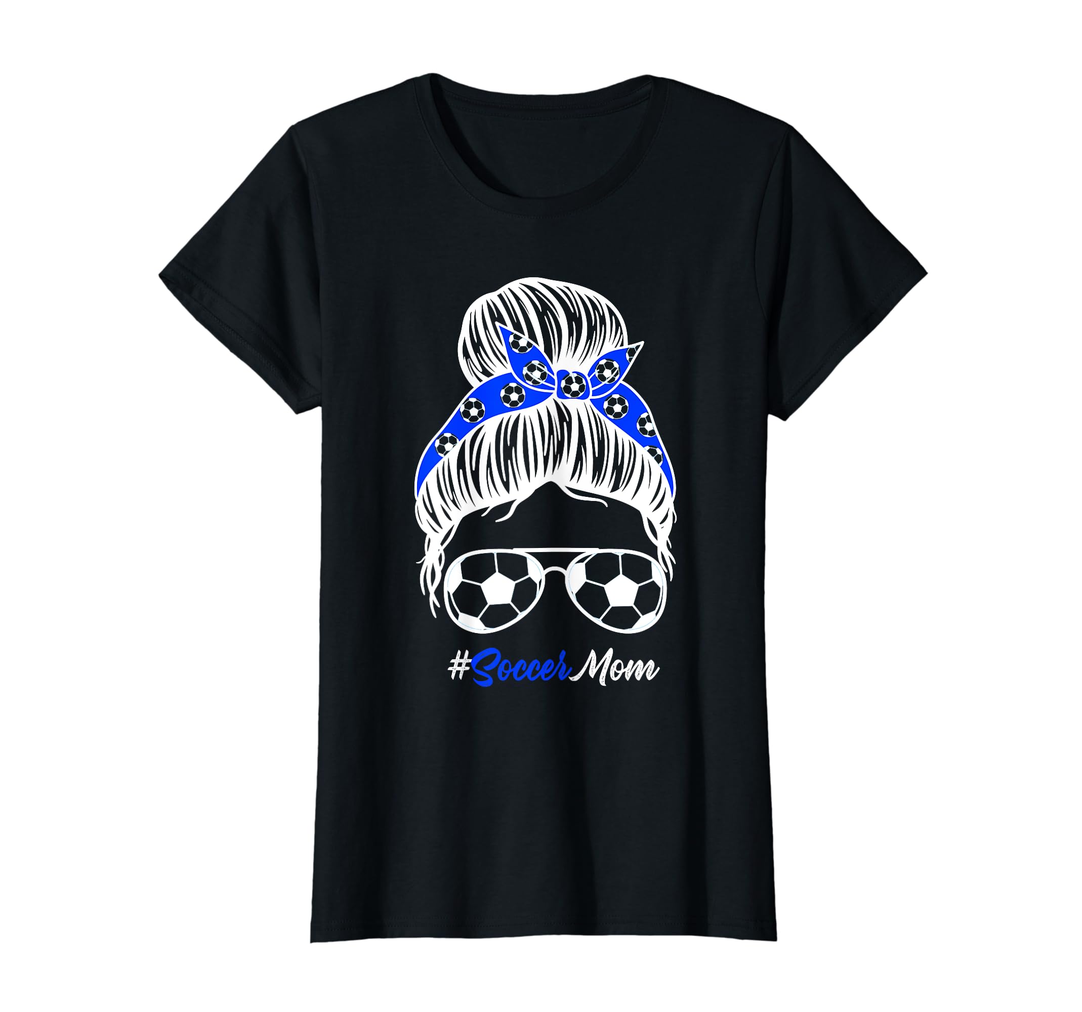Soccer Mom Messy Bun Hair Soccer T-Shirt - Minimalist Print Unisex