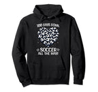 100 Days School Soccer Heart Love 100Th Hoodie - Graphic Print for Adults