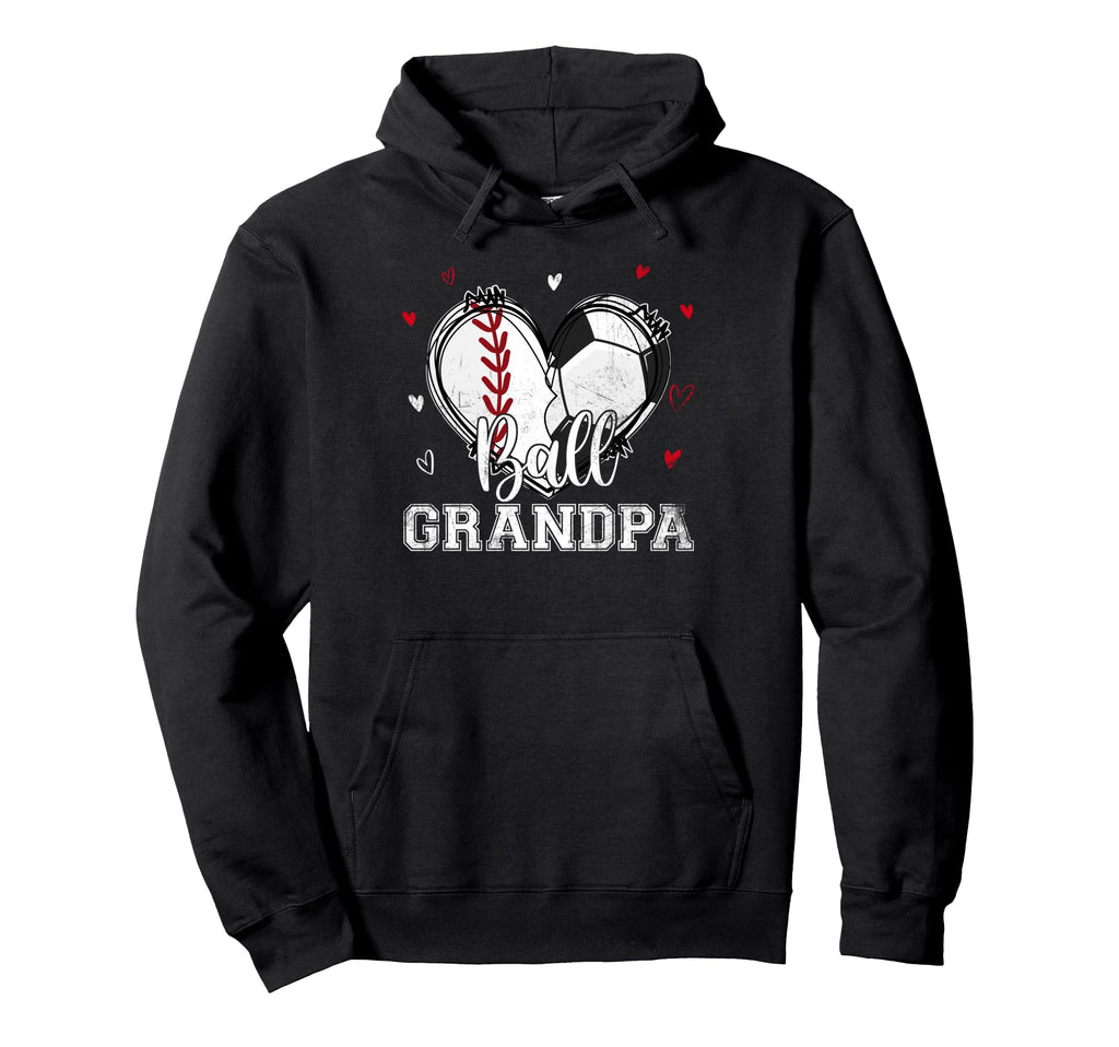 Ball Grandpa Baseball Soccer Heart Nana Hoodie - Novelty Apparel Men Women