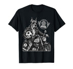 Gordon Setter Motorbike Love Footbal T-Shirt - Custom Art Print for Adults