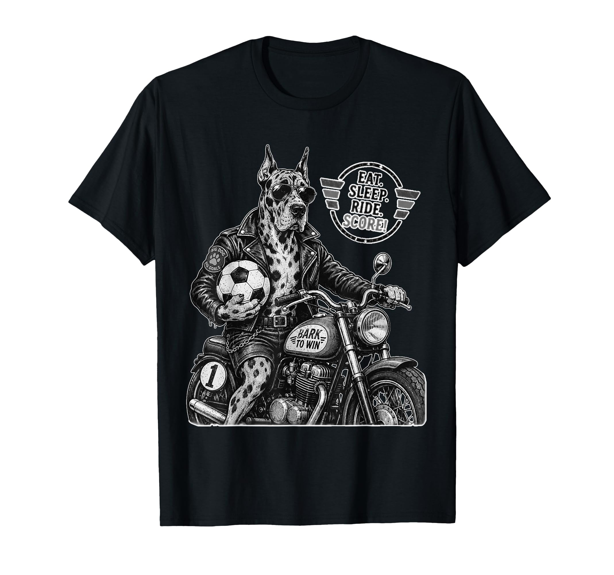 Gordon Setter Motorbike Love Footbal T-Shirt - Custom Art Print for Adults