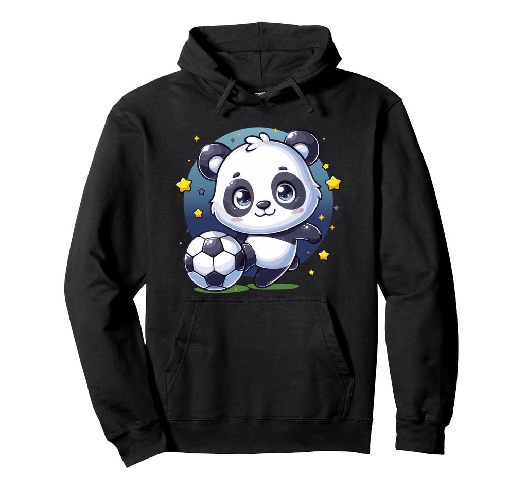 Panda Playing Soccer Kicking Ball Hoodie - Custom Art Print for Adults