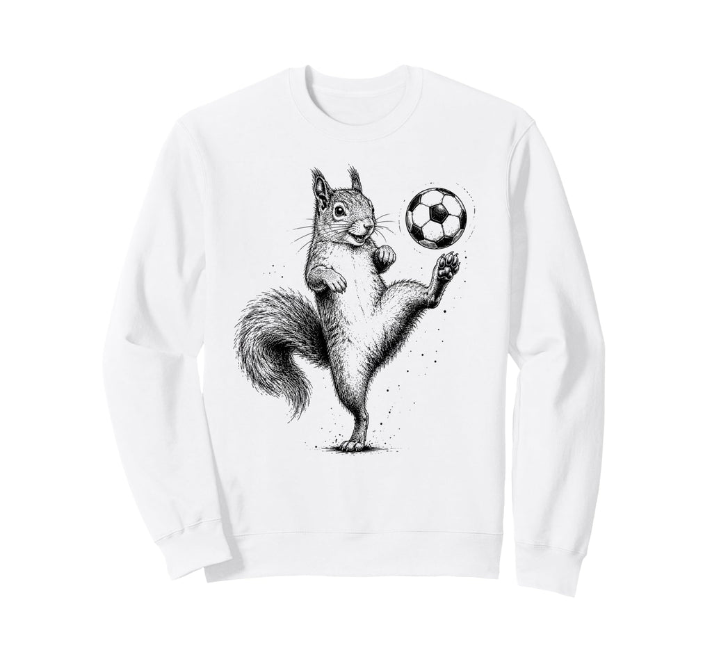 Funny Squirrel Playing Soccer Sweatshirt - Fun Novelty Design Men Women
