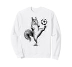 Funny Squirrel Playing Soccer Sweatshirt - Fun Novelty Design Men Women