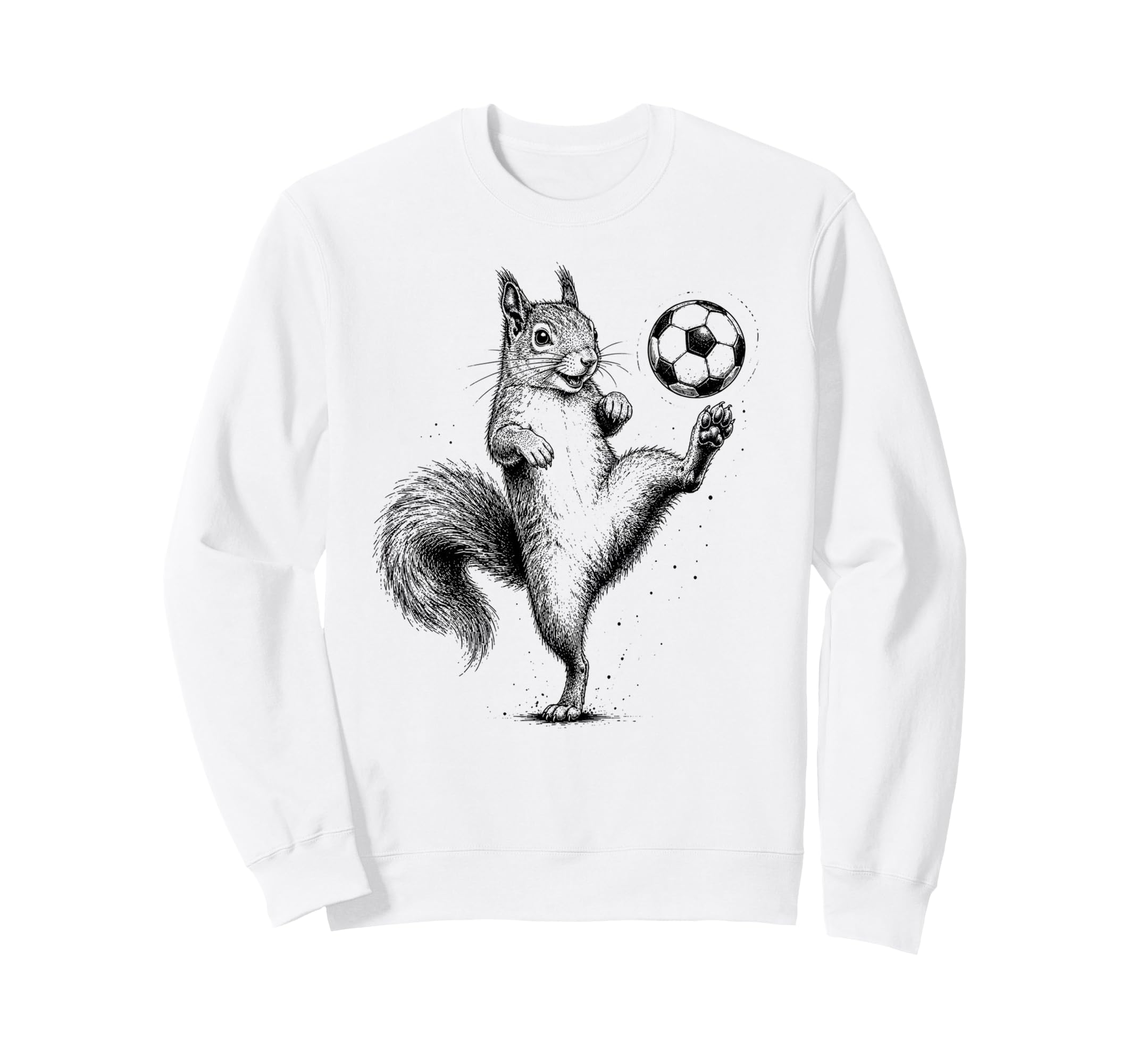 Funny Squirrel Playing Soccer Sweatshirt - Fun Novelty Design Men Women