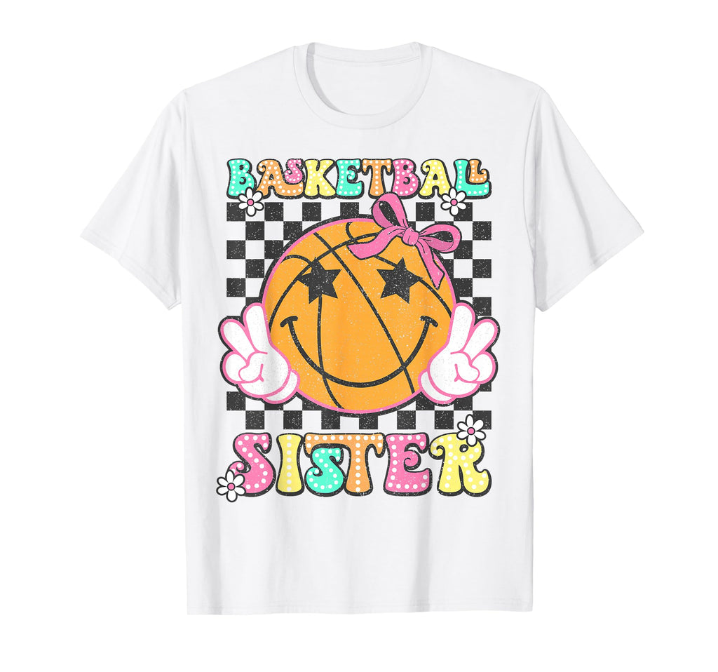 Basketball Sister Coquette Bow T-Shirt - Aesthetic Graphic for Adults