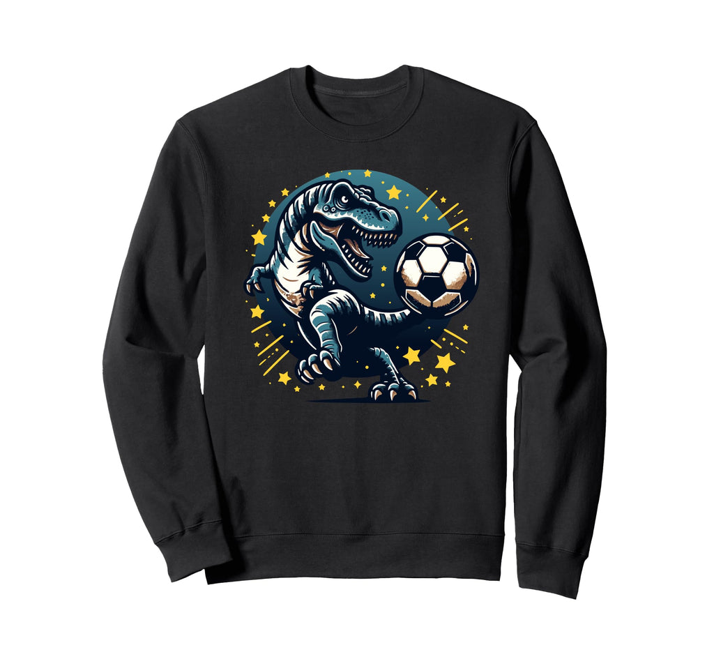 T Rex Dinosaur Playing Soccer Ball Sweatshirt - Streetwear Style Men Women