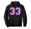 33 Number Thirty Three Sports Varsity Hoodie - Trendy Graphic Unisex