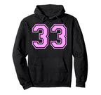 33 Number Thirty Three Sports Varsity Hoodie - Trendy Graphic Unisex