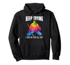 Field Hockey Goalie Keep Trying Goal Hoodie - Minimalist Print Men Women