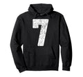 Distressed White Number 7 Jersey Hoodie - Streetwear Style for Adults