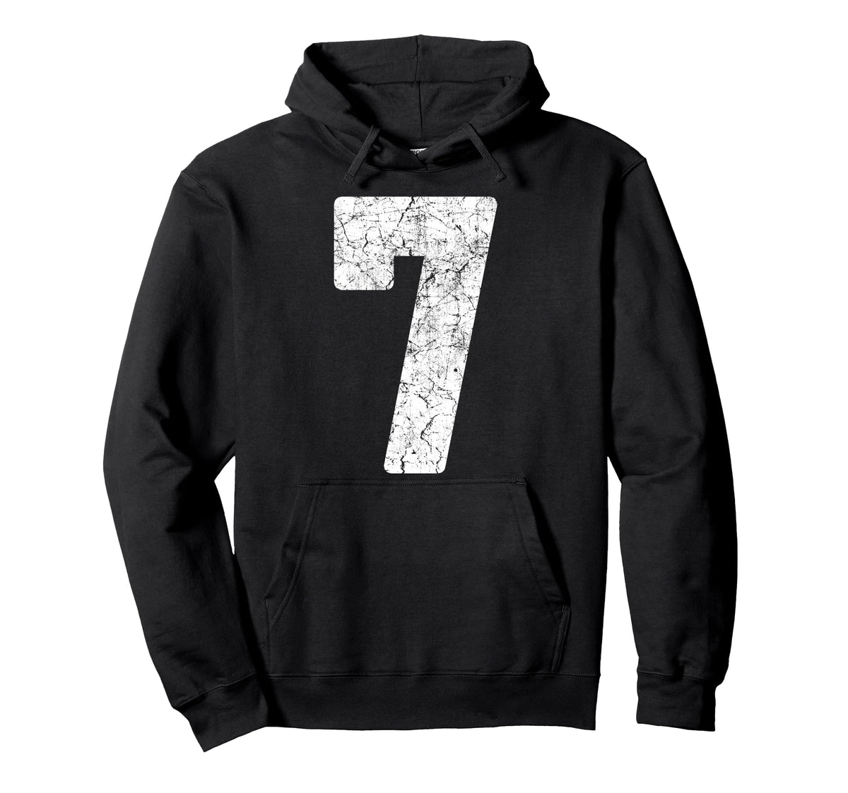 Distressed White Number 7 Jersey Hoodie - Custom Art Print Men Women