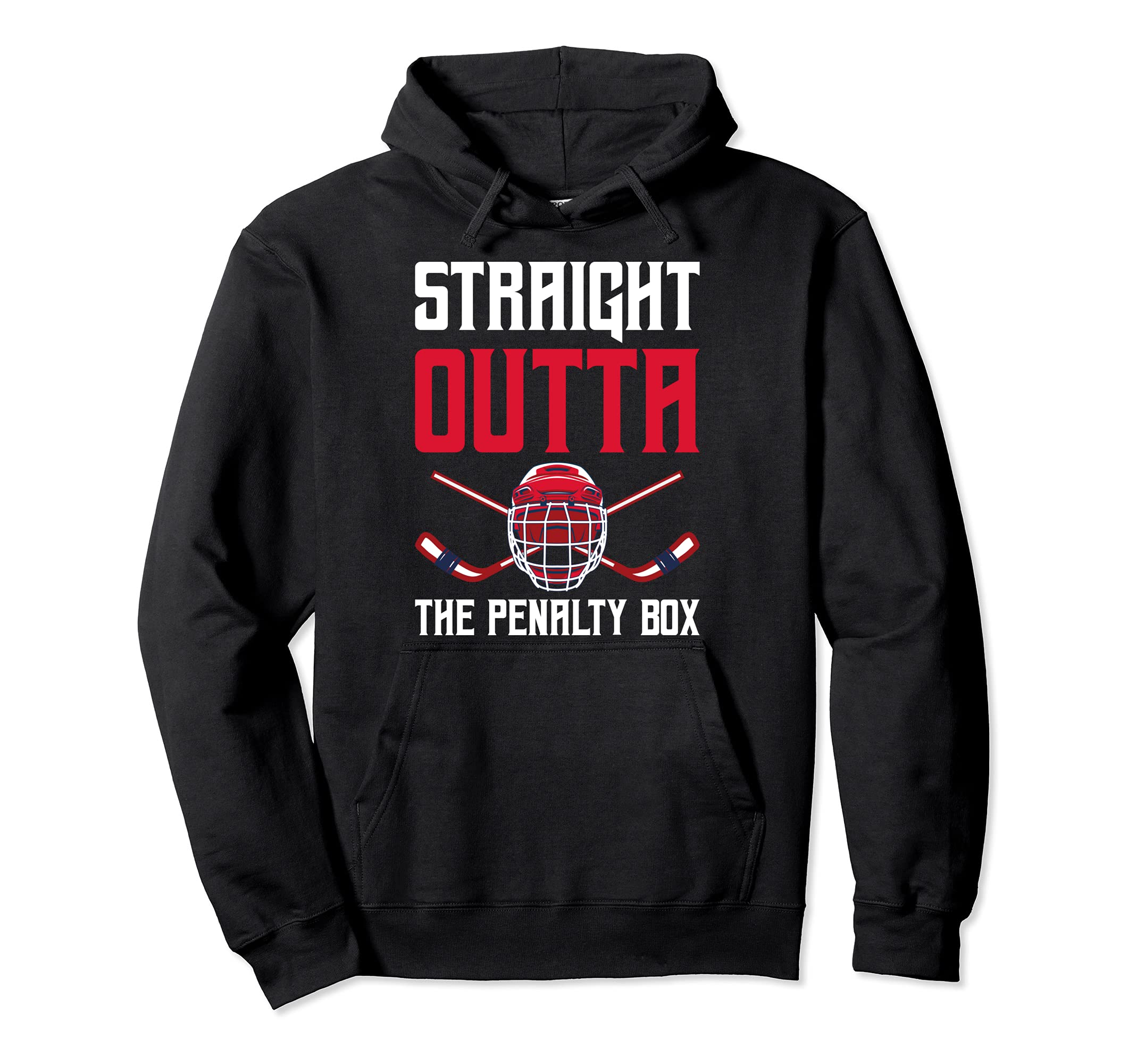 Straight Outta Penalty Box Funny Hoodie - Fun Novelty Design for Adults