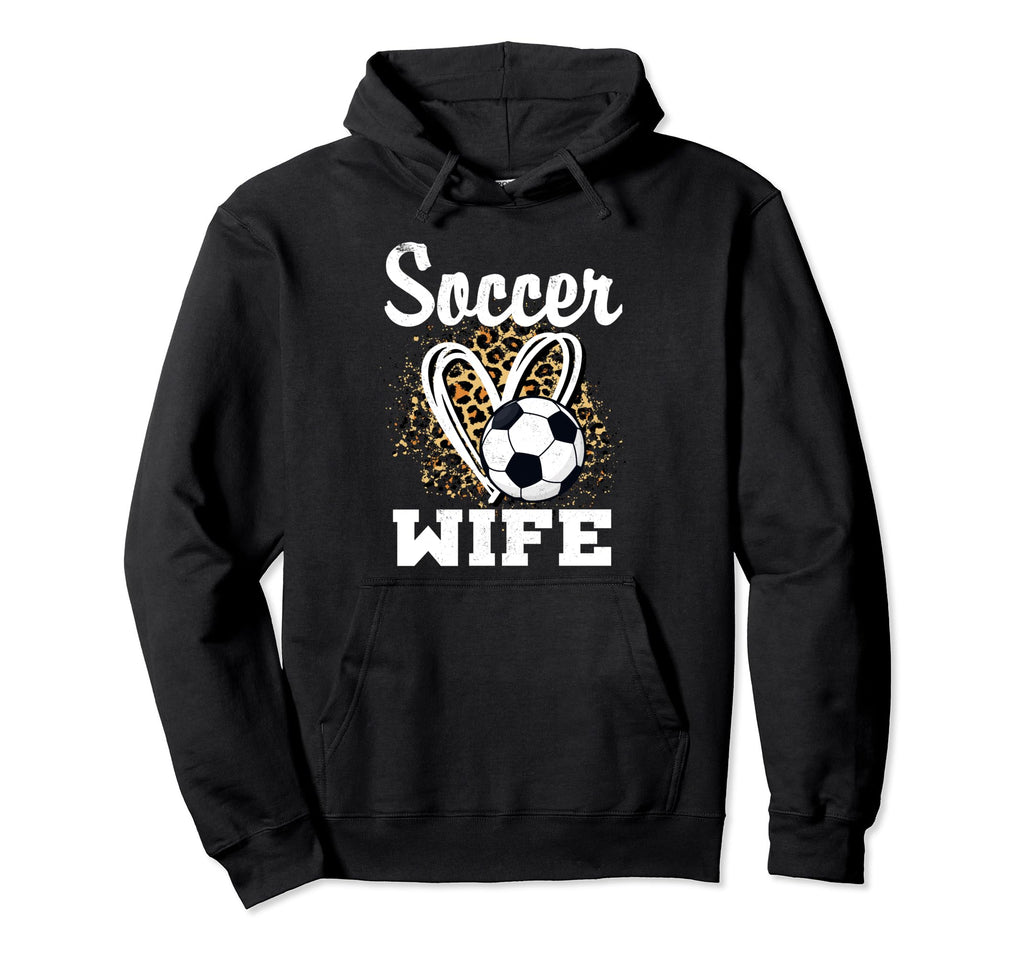 Soccer Wife Leopard Heart Matching Hoodie - Fun Novelty Design for Adults