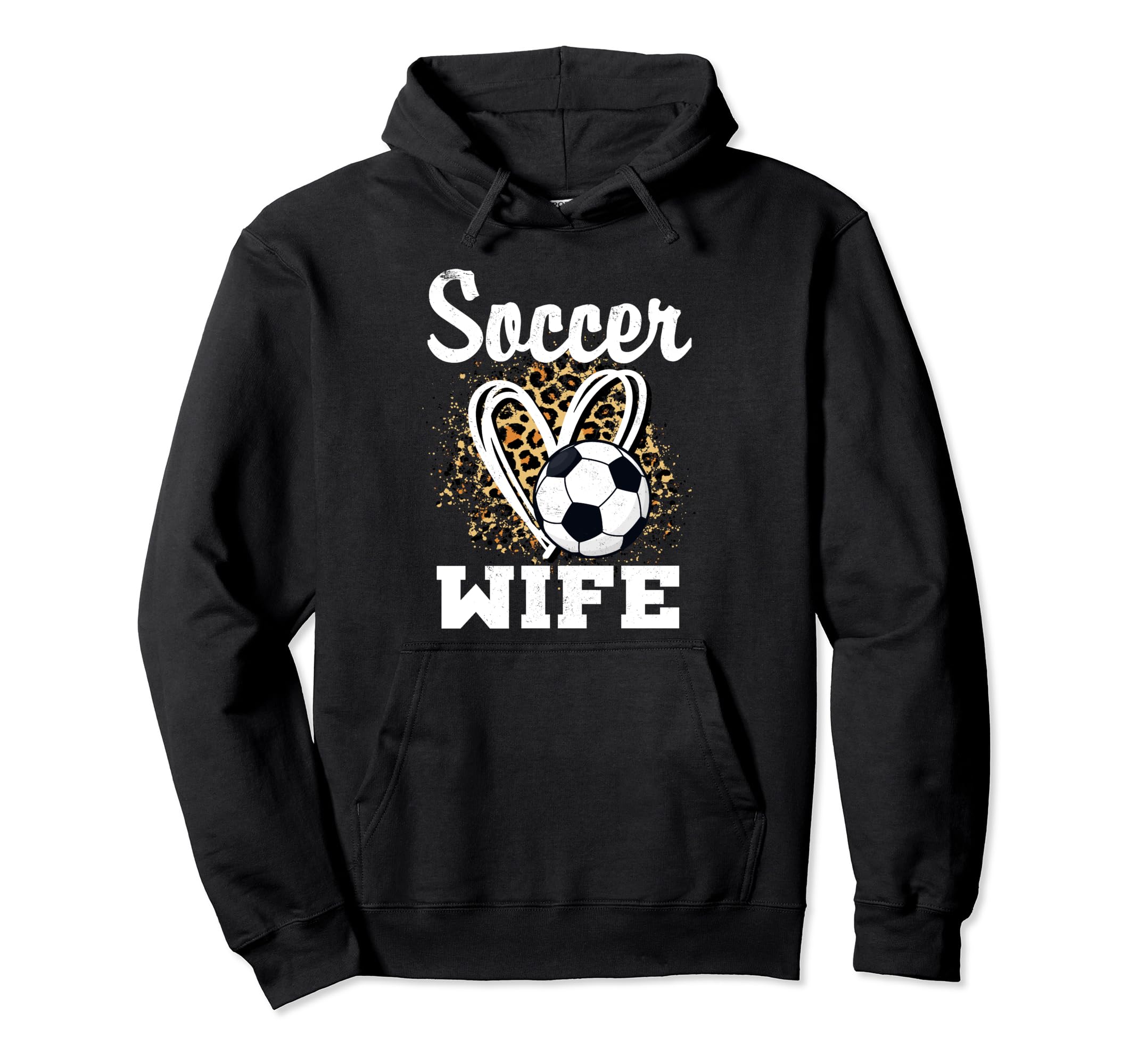Soccer Wife Leopard Heart Matching Hoodie - Fun Novelty Design for Adults