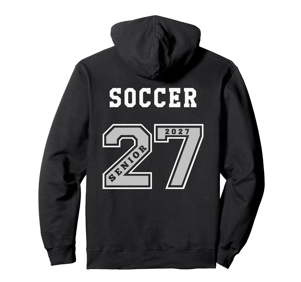 2027 Senior Soccer Back Team Gift 27 Hoodie - Minimalist Print for Adults