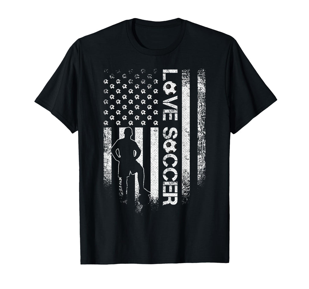 Usa Flag Love Soccer Football Player T-Shirt - Fun Novelty Design Unisex