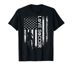 Usa Flag Love Soccer Football Player T-Shirt - Fun Novelty Design Unisex