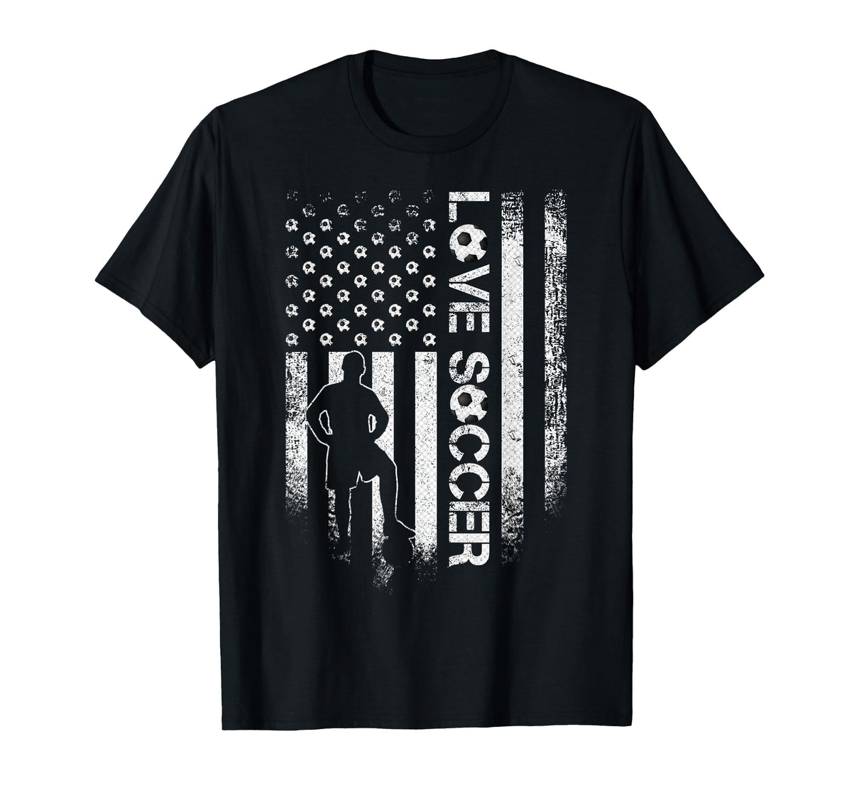 Usa Flag Love Soccer Football Player T-Shirt - Fun Novelty Design Unisex