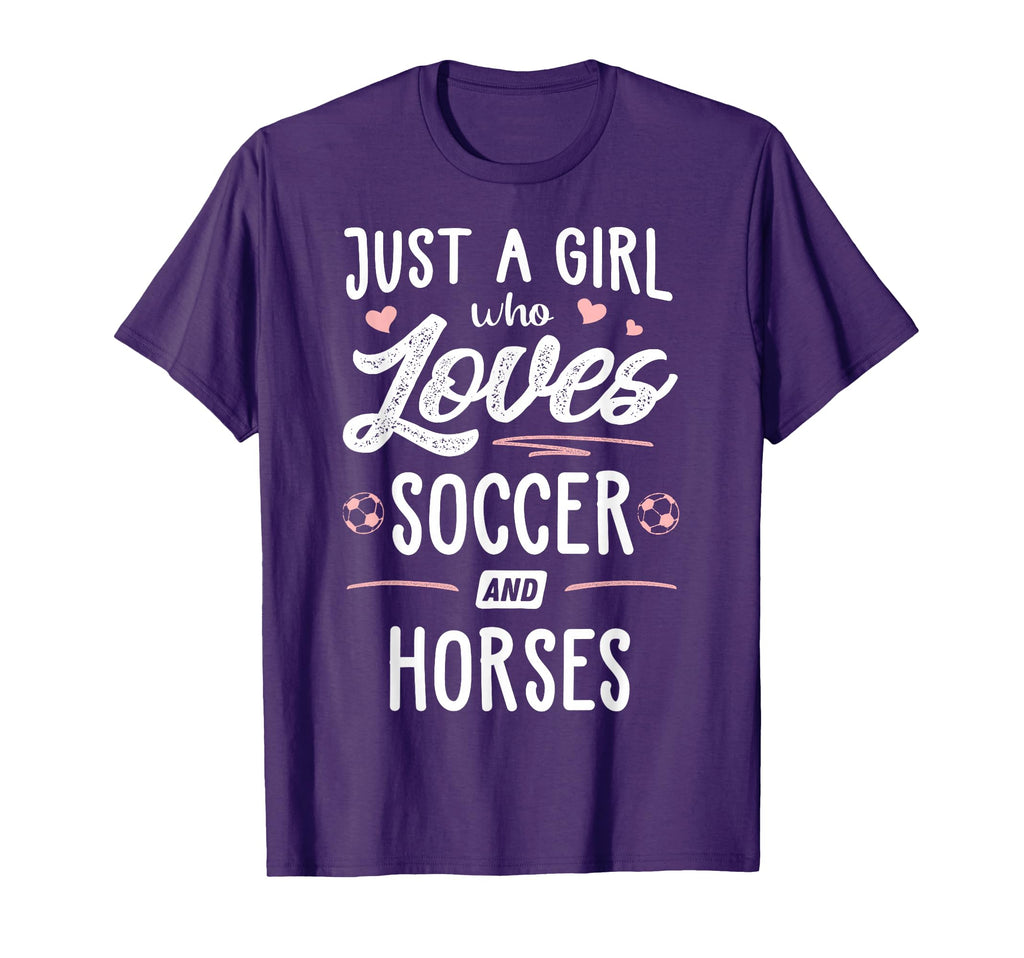 Just Who Loves Soccer And Horses Gift T-Shirt - Unique Graphic for Adults