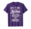 Just Who Loves Soccer And Horses Gift T-Shirt - Unique Graphic for Adults