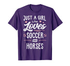 Just Who Loves Soccer And Horses Gift T-Shirt - Unique Graphic for Adults